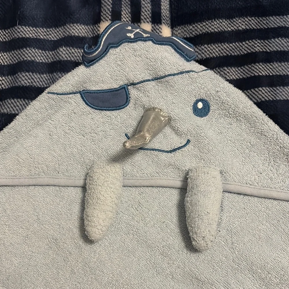 Adorable Baby Blue Hooded Baby Towel (30 x 30 in)